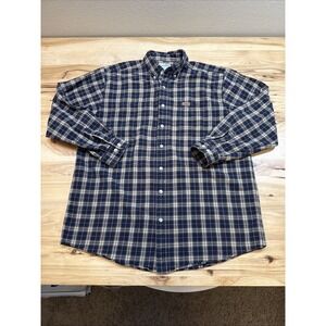 Carhartt S131 Mens Blue Multi Colored Midweight Flannel Work Shirt Size 2XL Tall